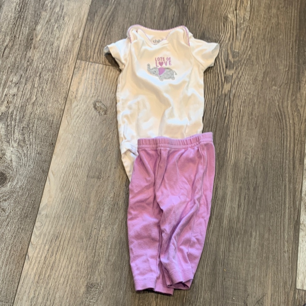 Child of mine White and Purple Baby Outfit